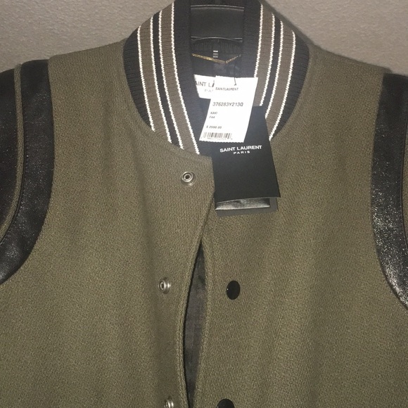 SAINT LAURENT TEDDY VARSITY BOMBER JACKET - Picture 2 of 7